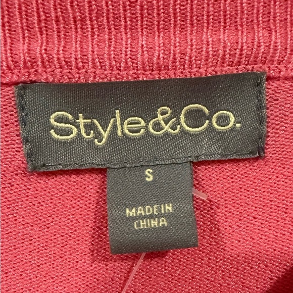Style & Co Women Long Sleeve Crewneck Pullover Sweater Pink Coral Size Small - Picture 5 of 9